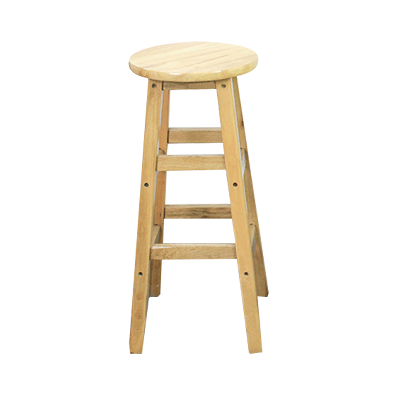Modern Armless Backless Counter Stool Wood Dessert Shop Bar Stool with Wooden Seat 1 Piece Bar Stool (28" H) Clearhalo 'Bar Furniture' 'Bar Stools' 'bar_stools' 'furn' 'furn_bar_stools' 'furniture_bar_stools' 'Kitchen & Dining Furniture' 'kitchen&dining_furn' 'kitchen' 'kitchen_furn' Furniture' 4587681