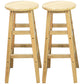 Modern Armless Backless Counter Stool Wood Dessert Shop Bar Stool with Wooden Seat 2 Piece Set Bar Stool (28" H) Clearhalo 'Bar Furniture' 'Bar Stools' 'bar_stools' 'furn' 'furn_bar_stools' 'furniture_bar_stools' 'Kitchen & Dining Furniture' 'kitchen&dining_furn' 'kitchen' 'kitchen_furn' Furniture' 4587682