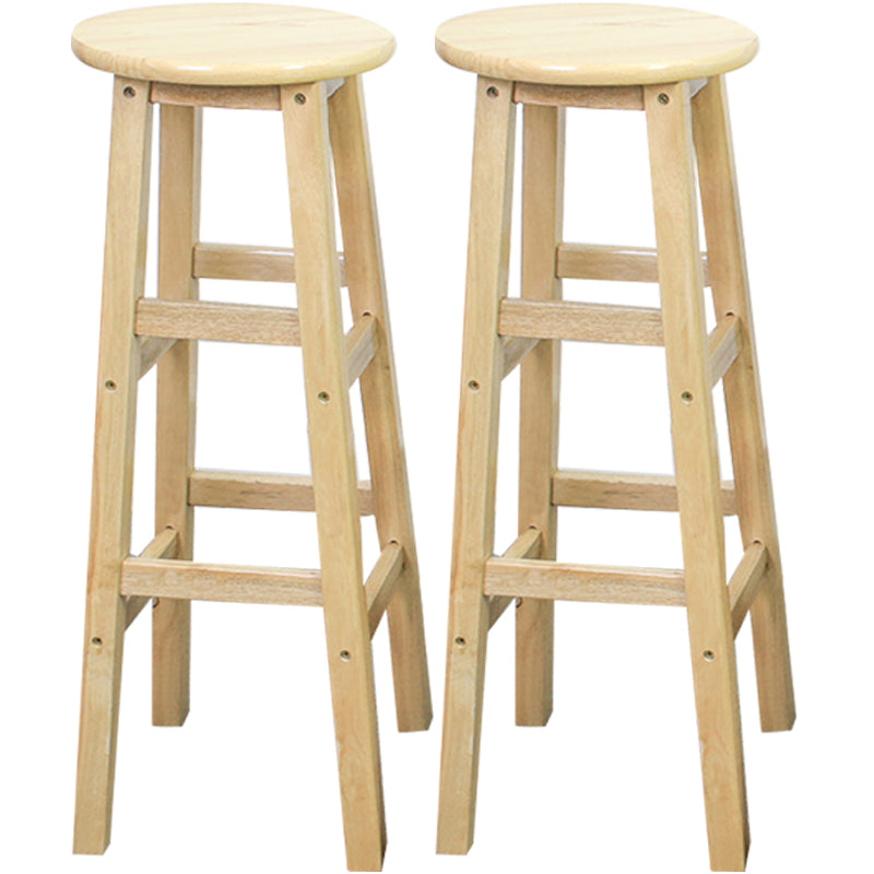 Modern Armless Backless Counter Stool Wood Dessert Shop Bar Stool with Wooden Seat 2 Piece Set Bar Stool(31"H) Clearhalo 'Bar Furniture' 'Bar Stools' 'bar_stools' 'furn' 'furn_bar_stools' 'furniture_bar_stools' 'Kitchen & Dining Furniture' 'kitchen&dining_furn' 'kitchen' 'kitchen_furn' Furniture' 4587685