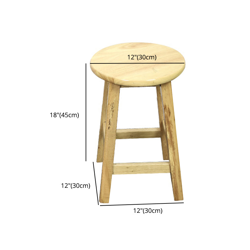 Modern Armless Backless Counter Stool Wood Dessert Shop Bar Stool with Wooden Seat Clearhalo 'Bar Furniture' 'Bar Stools' 'bar_stools' 'furn' 'furn_bar_stools' 'furniture_bar_stools' 'Kitchen & Dining Furniture' 'kitchen&dining_furn' 'kitchen' 'kitchen_furn' Furniture' 4587686
