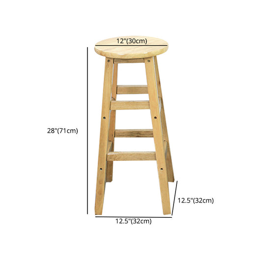 Modern Armless Backless Counter Stool Wood Dessert Shop Bar Stool with Wooden Seat Clearhalo 'Bar Furniture' 'Bar Stools' 'bar_stools' 'furn' 'furn_bar_stools' 'furniture_bar_stools' 'Kitchen & Dining Furniture' 'kitchen&dining_furn' 'kitchen' 'kitchen_furn' Furniture' 4587689