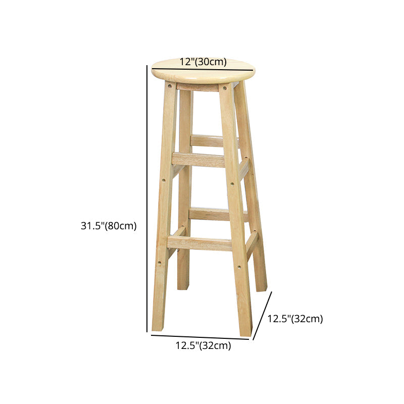 Modern Armless Backless Counter Stool Wood Dessert Shop Bar Stool with Wooden Seat Clearhalo 'Bar Furniture' 'Bar Stools' 'bar_stools' 'furn' 'furn_bar_stools' 'furniture_bar_stools' 'Kitchen & Dining Furniture' 'kitchen&dining_furn' 'kitchen' 'kitchen_furn' Furniture' 4587690