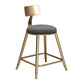 Glam Armless Backrest Counter Stool Iron Bar Stool with Velvet Cushion Gray 1 Piece Short Stool(18"H) Clearhalo 'Bar Furniture' 'Bar Stools' 'bar_stools' 'furn' 'furn_bar_stools' 'furniture_bar_stools' 'Kitchen & Dining Furniture' 'kitchen&dining_furn' 'kitchen' 'kitchen_furn' Furniture' 4587728