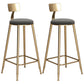 Glam Armless Backrest Counter Stool Iron Bar Stool with Velvet Cushion Gray 2 Piece Set Counter Stool(27"H) Clearhalo 'Bar Furniture' 'Bar Stools' 'bar_stools' 'furn' 'furn_bar_stools' 'furniture_bar_stools' 'Kitchen & Dining Furniture' 'kitchen&dining_furn' 'kitchen' 'kitchen_furn' Furniture' 4587732
