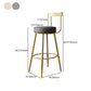 Glam Armless Backrest Counter Stool Iron Kitchen Bar Stool with Cushion and Pedal Clearhalo 'Bar Furniture' 'Bar Stools' 'bar_stools' 'furn' 'furn_bar_stools' 'furniture_bar_stools' 'Kitchen & Dining Furniture' 'kitchen&dining_furn' 'kitchen' 'kitchen_furn' Furniture' 4587764