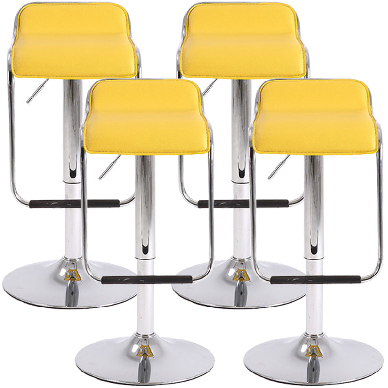 Modern Style Metal Bar Stool with Swivel and Adjustable Height Bar Stool 30-inches Yellow Chrome 4 Piece Set Clearhalo 'Bar Furniture' 'Bar Stools' 'bar_stools' 'furn' 'furn_bar_stools' 'furniture_bar_stools' 'Kitchen & Dining Furniture' 'kitchen&dining_furn' 'kitchen' 'kitchen_furn' Furniture' 4587766
