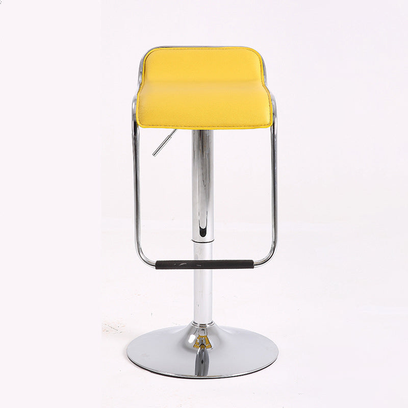 Modern Style Metal Bar Stool with Swivel and Adjustable Height Bar Stool 30-inches Yellow Chrome 1 Piece Clearhalo 'Bar Furniture' 'Bar Stools' 'bar_stools' 'furn' 'furn_bar_stools' 'furniture_bar_stools' 'Kitchen & Dining Furniture' 'kitchen&dining_furn' 'kitchen' 'kitchen_furn' Furniture' 4587767