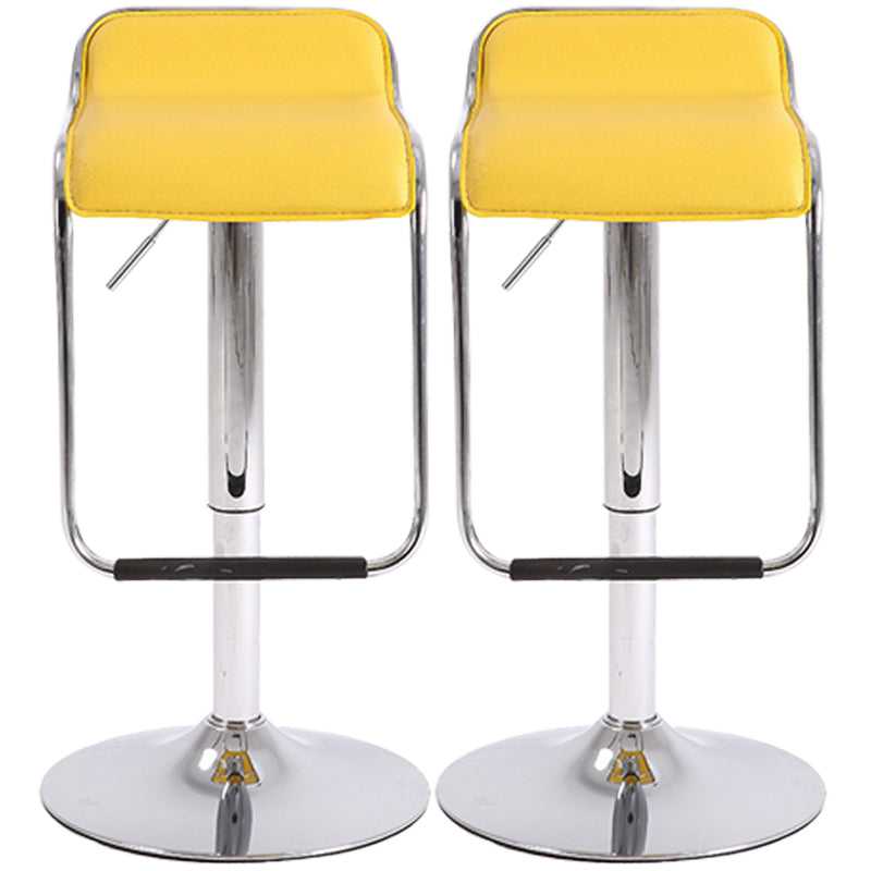 Modern Style Metal Bar Stool with Swivel and Adjustable Height Bar Stool 30-inches Yellow Chrome 2 Piece Set Clearhalo 'Bar Furniture' 'Bar Stools' 'bar_stools' 'furn' 'furn_bar_stools' 'furniture_bar_stools' 'Kitchen & Dining Furniture' 'kitchen&dining_furn' 'kitchen' 'kitchen_furn' Furniture' 4587769