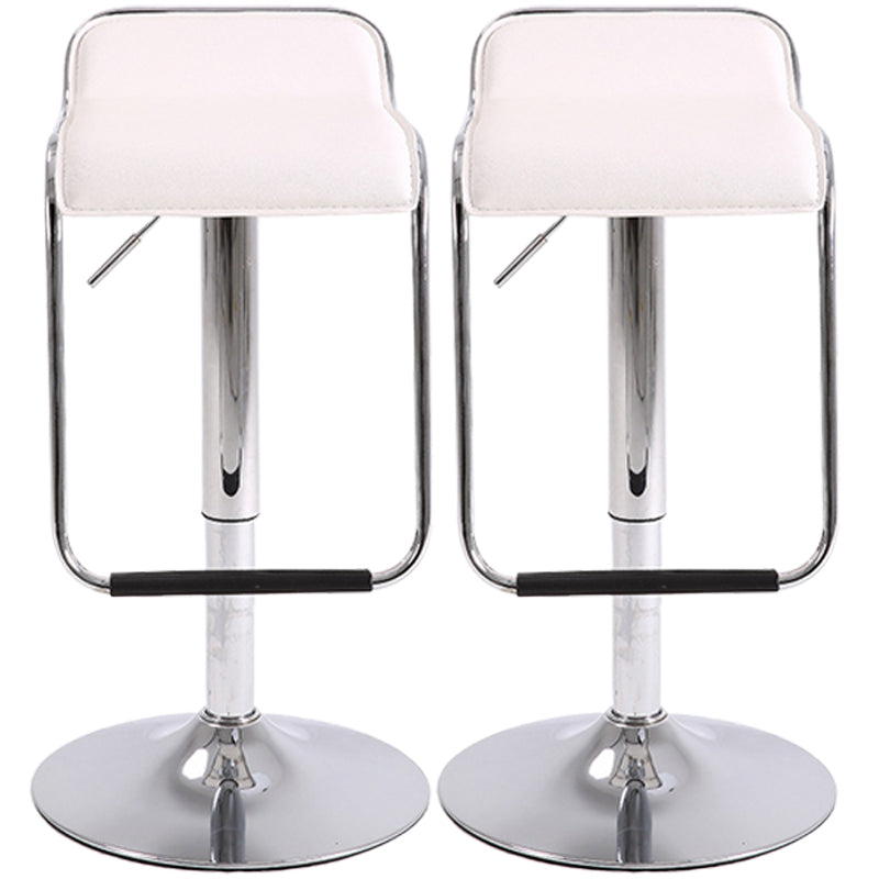 Modern Style Metal Bar Stool with Swivel and Adjustable Height Bar Stool 30-inches White Chrome 2 Piece Set Clearhalo 'Bar Furniture' 'Bar Stools' 'bar_stools' 'furn' 'furn_bar_stools' 'furniture_bar_stools' 'Kitchen & Dining Furniture' 'kitchen&dining_furn' 'kitchen' 'kitchen_furn' Furniture' 4587774