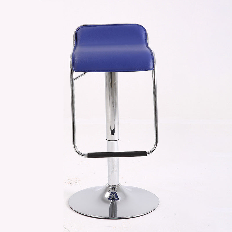 Modern Style Metal Bar Stool with Swivel and Adjustable Height Bar Stool 30-inches Blue Chrome 1 Piece Clearhalo 'Bar Furniture' 'Bar Stools' 'bar_stools' 'furn' 'furn_bar_stools' 'furniture_bar_stools' 'Kitchen & Dining Furniture' 'kitchen&dining_furn' 'kitchen' 'kitchen_furn' Furniture' 4587778