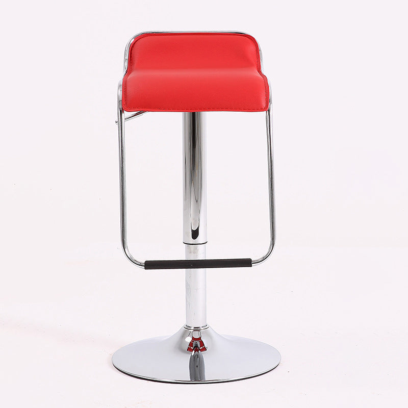 Modern Style Metal Bar Stool with Swivel and Adjustable Height Bar Stool 30-inches Red Chrome 1 Piece Clearhalo 'Bar Furniture' 'Bar Stools' 'bar_stools' 'furn' 'furn_bar_stools' 'furniture_bar_stools' 'Kitchen & Dining Furniture' 'kitchen&dining_furn' 'kitchen' 'kitchen_furn' Furniture' 4587781
