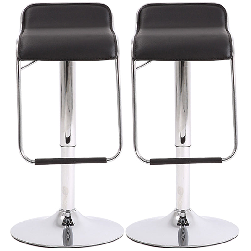 Modern Style Metal Bar Stool with Swivel and Adjustable Height Bar Stool 30-inches Black Chrome 2 Piece Set Clearhalo 'Bar Furniture' 'Bar Stools' 'bar_stools' 'furn' 'furn_bar_stools' 'furniture_bar_stools' 'Kitchen & Dining Furniture' 'kitchen&dining_furn' 'kitchen' 'kitchen_furn' Furniture' 4587785