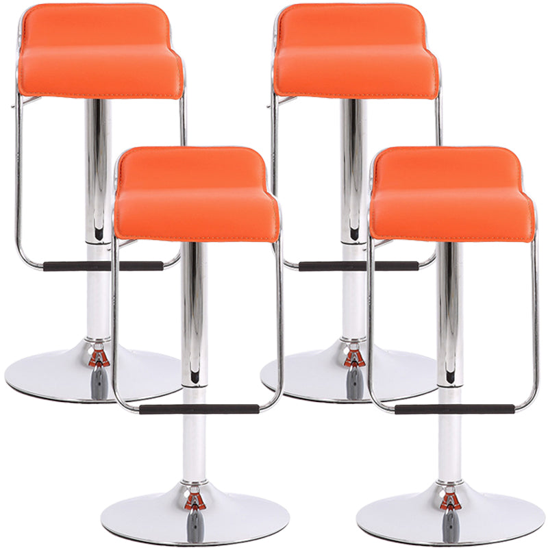 Modern Style Metal Bar Stool with Swivel and Adjustable Height Bar Stool 30-inches Orange Chrome 4 Piece Set Clearhalo 'Bar Furniture' 'Bar Stools' 'bar_stools' 'furn' 'furn_bar_stools' 'furniture_bar_stools' 'Kitchen & Dining Furniture' 'kitchen&dining_furn' 'kitchen' 'kitchen_furn' Furniture' 4587786