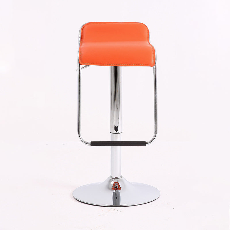 Modern Style Metal Bar Stool with Swivel and Adjustable Height Bar Stool 30-inches Orange Chrome 1 Piece Clearhalo 'Bar Furniture' 'Bar Stools' 'bar_stools' 'furn' 'furn_bar_stools' 'furniture_bar_stools' 'Kitchen & Dining Furniture' 'kitchen&dining_furn' 'kitchen' 'kitchen_furn' Furniture' 4587787