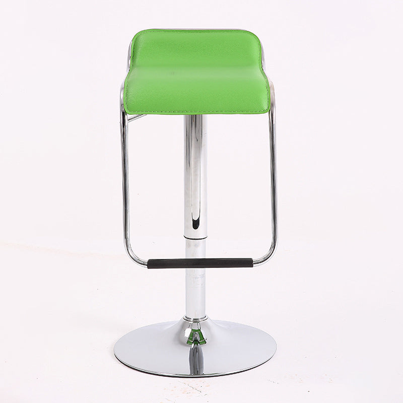 Modern Style Metal Bar Stool with Swivel and Adjustable Height Bar Stool 30-inches Green Chrome 1 Piece Clearhalo 'Bar Furniture' 'Bar Stools' 'bar_stools' 'furn' 'furn_bar_stools' 'furniture_bar_stools' 'Kitchen & Dining Furniture' 'kitchen&dining_furn' 'kitchen' 'kitchen_furn' Furniture' 4587793