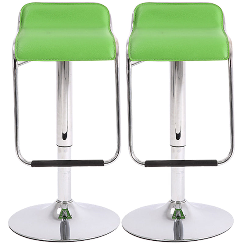 Modern Style Metal Bar Stool with Swivel and Adjustable Height Bar Stool 30-inches Green Chrome 2 Piece Set Clearhalo 'Bar Furniture' 'Bar Stools' 'bar_stools' 'furn' 'furn_bar_stools' 'furniture_bar_stools' 'Kitchen & Dining Furniture' 'kitchen&dining_furn' 'kitchen' 'kitchen_furn' Furniture' 4587794