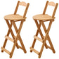 Contemporary Solid Wood Barstool Folding Bar Stool for Restaurant Wood 2 Piece Set Counter Stool (24"H) Clearhalo 'Bar Furniture' 'Bar Stools' 'bar_stools' 'furn' 'furn_bar_stools' 'furniture_bar_stools' 'Kitchen & Dining Furniture' 'kitchen&dining_furn' 'kitchen' 'kitchen_furn' Furniture' 4587806