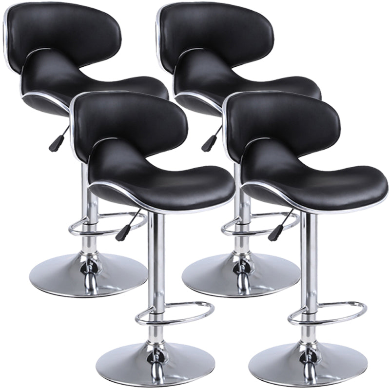 Modern Style Metal Bar Stool with Swivel and Adjustable Height Dining Room Bar Stool Black 4 Piece Set Clearhalo 'Bar Furniture' 'Bar Stools' 'bar_stools' 'furn' 'furn_bar_stools' 'furniture_bar_stools' 'Kitchen & Dining Furniture' 'kitchen&dining_furn' 'kitchen' 'kitchen_furn' Furniture' 4587846