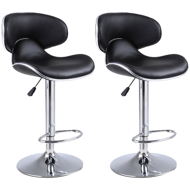 Modern Style Metal Bar Stool with Swivel and Adjustable Height Dining Room Bar Stool Black 2 Piece Set Clearhalo 'Bar Furniture' 'Bar Stools' 'bar_stools' 'furn' 'furn_bar_stools' 'furniture_bar_stools' 'Kitchen & Dining Furniture' 'kitchen&dining_furn' 'kitchen' 'kitchen_furn' Furniture' 4587849