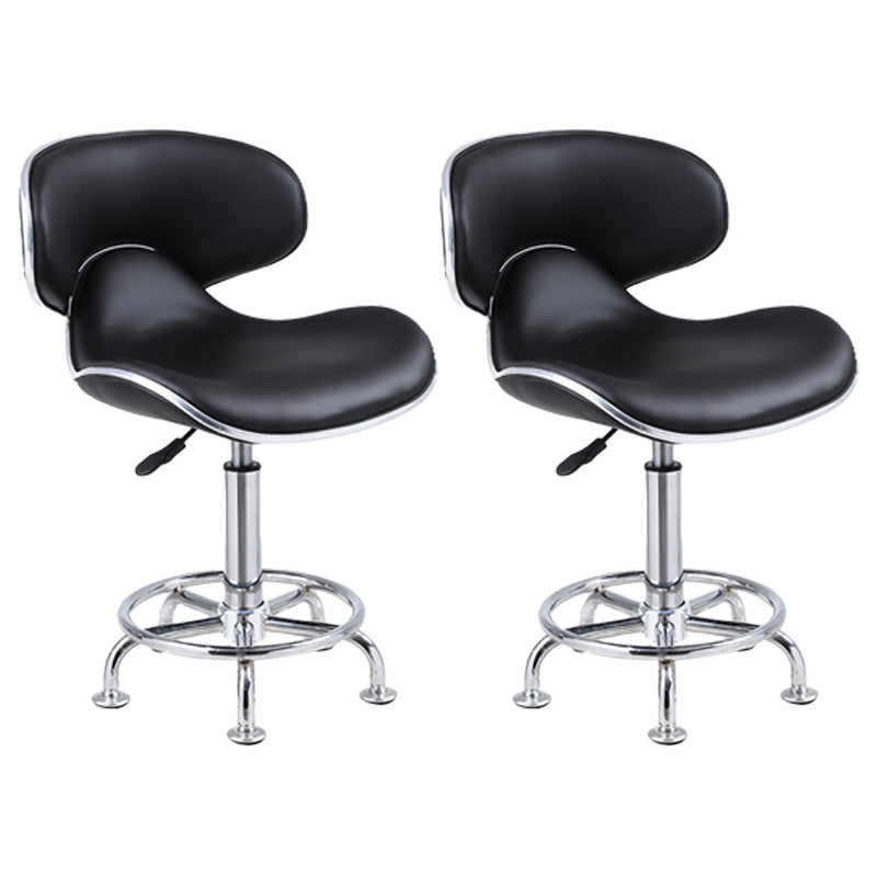Modern Style Metal Bar Stool with Swivel and Adjustable Height Dining Room Bar Stool Matte Black 2 Piece Set Clearhalo 'Bar Furniture' 'Bar Stools' 'bar_stools' 'furn' 'furn_bar_stools' 'furniture_bar_stools' 'Kitchen & Dining Furniture' 'kitchen&dining_furn' 'kitchen' 'kitchen_furn' Furniture' 4587853