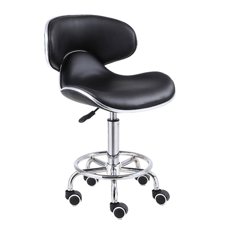 Modern Style Metal Bar Stool with Swivel and Adjustable Height Dining Room Bar Stool Gloss Black 1 Piece Clearhalo 'Bar Furniture' 'Bar Stools' 'bar_stools' 'furn' 'furn_bar_stools' 'furniture_bar_stools' 'Kitchen & Dining Furniture' 'kitchen&dining_furn' 'kitchen' 'kitchen_furn' Furniture' 4587855