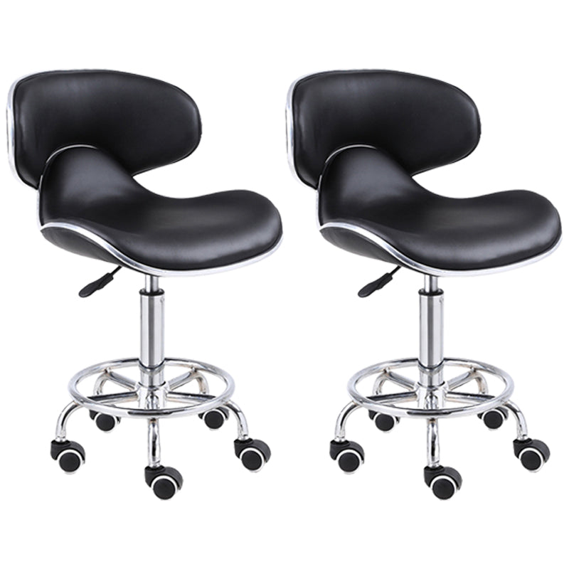 Modern Style Metal Bar Stool with Swivel and Adjustable Height Dining Room Bar Stool Gloss Black 2 Piece Set Clearhalo 'Bar Furniture' 'Bar Stools' 'bar_stools' 'furn' 'furn_bar_stools' 'furniture_bar_stools' 'Kitchen & Dining Furniture' 'kitchen&dining_furn' 'kitchen' 'kitchen_furn' Furniture' 4587856