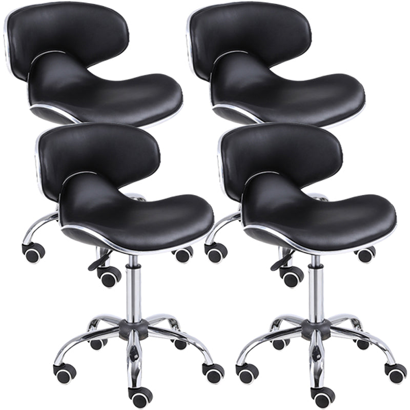 Modern Style Metal Bar Stool with Swivel and Adjustable Height Dining Room Bar Stool Textured Black 4 Piece Set Clearhalo 'Bar Furniture' 'Bar Stools' 'bar_stools' 'furn' 'furn_bar_stools' 'furniture_bar_stools' 'Kitchen & Dining Furniture' 'kitchen&dining_furn' 'kitchen' 'kitchen_furn' Furniture' 4587857