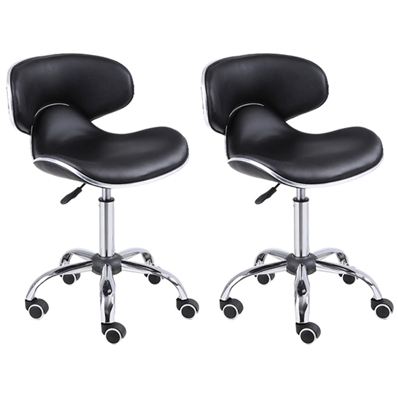 Modern Style Metal Bar Stool with Swivel and Adjustable Height Dining Room Bar Stool Textured Black 2 Piece Set Clearhalo 'Bar Furniture' 'Bar Stools' 'bar_stools' 'furn' 'furn_bar_stools' 'furniture_bar_stools' 'Kitchen & Dining Furniture' 'kitchen&dining_furn' 'kitchen' 'kitchen_furn' Furniture' 4587859