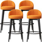 Glam Metal Upholstered Barstool Indoor Bar Stool with Cushion and Low Back Orange 4 Piece Set Clearhalo 'Bar Furniture' 'Bar Stools' 'bar_stools' 'furn' 'furn_bar_stools' 'furniture_bar_stools' 'Kitchen & Dining Furniture' 'kitchen&dining_furn' 'kitchen' 'kitchen_furn' Furniture' 4587866