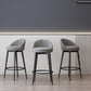 Glam Metal Upholstered Barstool Indoor Bar Stool with Cushion and Low Back Clearhalo 'Bar Furniture' 'Bar Stools' 'bar_stools' 'furn' 'furn_bar_stools' 'furniture_bar_stools' 'Kitchen & Dining Furniture' 'kitchen&dining_furn' 'kitchen' 'kitchen_furn' Furniture' 4587870