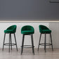 Glam Metal Upholstered Barstool Indoor Bar Stool with Cushion and Low Back Clearhalo 'Bar Furniture' 'Bar Stools' 'bar_stools' 'furn' 'furn_bar_stools' 'furniture_bar_stools' 'Kitchen & Dining Furniture' 'kitchen&dining_furn' 'kitchen' 'kitchen_furn' Furniture' 4587871