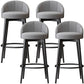 Glam Metal Upholstered Barstool Indoor Bar Stool with Cushion and Low Back Grey 4 Piece Set Clearhalo 'Bar Furniture' 'Bar Stools' 'bar_stools' 'furn' 'furn_bar_stools' 'furniture_bar_stools' 'Kitchen & Dining Furniture' 'kitchen&dining_furn' 'kitchen' 'kitchen_furn' Furniture' 4587872