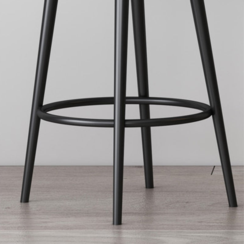 Glam Metal Upholstered Barstool Indoor Bar Stool with Cushion and Low Back Clearhalo 'Bar Furniture' 'Bar Stools' 'bar_stools' 'furn' 'furn_bar_stools' 'furniture_bar_stools' 'Kitchen & Dining Furniture' 'kitchen&dining_furn' 'kitchen' 'kitchen_furn' Furniture' 4587875