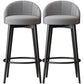 Glam Metal Upholstered Barstool Indoor Bar Stool with Cushion and Low Back Grey 2 Piece Set Clearhalo 'Bar Furniture' 'Bar Stools' 'bar_stools' 'furn' 'furn_bar_stools' 'furniture_bar_stools' 'Kitchen & Dining Furniture' 'kitchen&dining_furn' 'kitchen' 'kitchen_furn' Furniture' 4587876