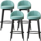 Glam Metal Upholstered Barstool Indoor Bar Stool with Cushion and Low Back Lake Green 4 Piece Set Clearhalo 'Bar Furniture' 'Bar Stools' 'bar_stools' 'furn' 'furn_bar_stools' 'furniture_bar_stools' 'Kitchen & Dining Furniture' 'kitchen&dining_furn' 'kitchen' 'kitchen_furn' Furniture' 4587878