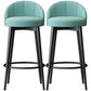 Glam Metal Upholstered Barstool Indoor Bar Stool with Cushion and Low Back Lake Green 2 Piece Set Clearhalo 'Bar Furniture' 'Bar Stools' 'bar_stools' 'furn' 'furn_bar_stools' 'furniture_bar_stools' 'Kitchen & Dining Furniture' 'kitchen&dining_furn' 'kitchen' 'kitchen_furn' Furniture' 4587881