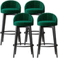 Glam Metal Upholstered Barstool Indoor Bar Stool with Cushion and Low Back Green 4 Piece Set Clearhalo 'Bar Furniture' 'Bar Stools' 'bar_stools' 'furn' 'furn_bar_stools' 'furniture_bar_stools' 'Kitchen & Dining Furniture' 'kitchen&dining_furn' 'kitchen' 'kitchen_furn' Furniture' 4587883