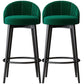 Glam Metal Upholstered Barstool Indoor Bar Stool with Cushion and Low Back Green 2 Piece Set Clearhalo 'Bar Furniture' 'Bar Stools' 'bar_stools' 'furn' 'furn_bar_stools' 'furniture_bar_stools' 'Kitchen & Dining Furniture' 'kitchen&dining_furn' 'kitchen' 'kitchen_furn' Furniture' 4587887