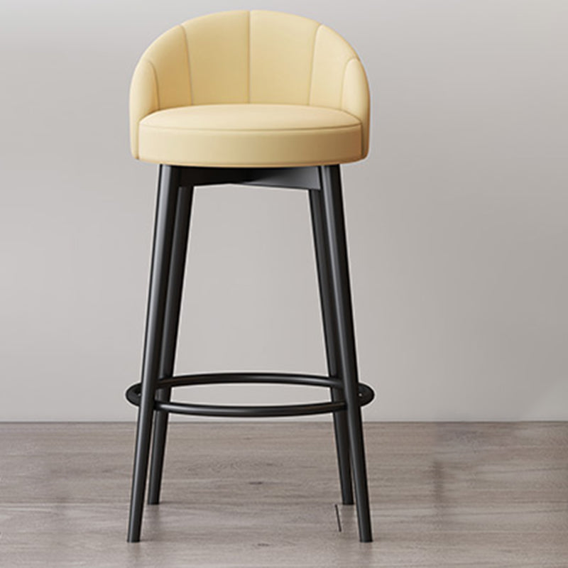 Glam Metal Upholstered Barstool Indoor Bar Stool with Cushion and Low Back Beige 1 Piece Clearhalo 'Bar Furniture' 'Bar Stools' 'bar_stools' 'furn' 'furn_bar_stools' 'furniture_bar_stools' 'Kitchen & Dining Furniture' 'kitchen&dining_furn' 'kitchen' 'kitchen_furn' Furniture' 4587890