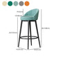 Glam Metal Upholstered Barstool Indoor Bar Stool with Cushion and Low Back Clearhalo 'Bar Furniture' 'Bar Stools' 'bar_stools' 'furn' 'furn_bar_stools' 'furniture_bar_stools' 'Kitchen & Dining Furniture' 'kitchen&dining_furn' 'kitchen' 'kitchen_furn' Furniture' 4587892