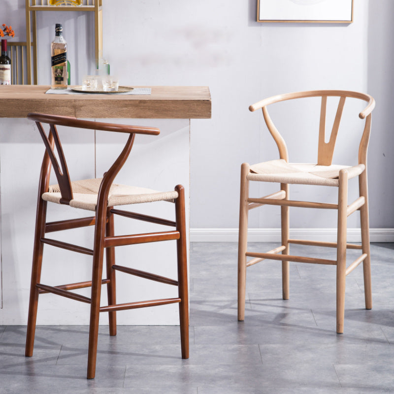 Scandinavian Wood Counter Stools Low Back Indoor Single Bar Stool with 4 Legs Clearhalo 'Bar Furniture' 'Bar Stools' 'bar_stools' 'furn' 'furn_bar_stools' 'furniture_bar_stools' 'Kitchen & Dining Furniture' 'kitchen&dining_furn' 'kitchen' 'kitchen_furn' Furniture' 4587893