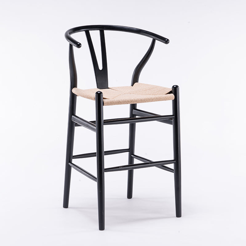 Scandinavian Wood Counter Stools Low Back Indoor Single Bar Stool with 4 Legs Black-White Clearhalo 'Bar Furniture' 'Bar Stools' 'bar_stools' 'furn' 'furn_bar_stools' 'furniture_bar_stools' 'Kitchen & Dining Furniture' 'kitchen&dining_furn' 'kitchen' 'kitchen_furn' Furniture' 4587897