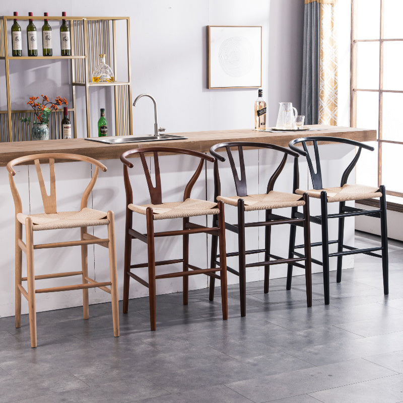 Scandinavian Wood Counter Stools Low Back Indoor Single Bar Stool with 4 Legs Clearhalo 'Bar Furniture' 'Bar Stools' 'bar_stools' 'furn' 'furn_bar_stools' 'furniture_bar_stools' 'Kitchen & Dining Furniture' 'kitchen&dining_furn' 'kitchen' 'kitchen_furn' Furniture' 4587900