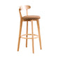 Contemporary Solid Wood Barstool Bristol Bar Stool with Footrest and Low Back Ginger Natural 1 Piece Clearhalo 'Bar Furniture' 'Bar Stools' 'bar_stools' 'furn' 'furn_bar_stools' 'furniture_bar_stools' 'Kitchen & Dining Furniture' 'kitchen&dining_furn' 'kitchen' 'kitchen_furn' Furniture' 4587911