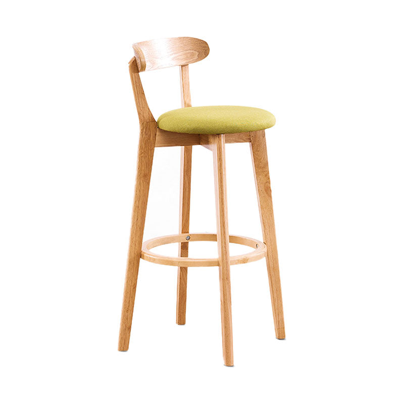 Contemporary Solid Wood Barstool Bristol Bar Stool with Footrest and Low Back Green Natural 1 Piece Clearhalo 'Bar Furniture' 'Bar Stools' 'bar_stools' 'furn' 'furn_bar_stools' 'furniture_bar_stools' 'Kitchen & Dining Furniture' 'kitchen&dining_furn' 'kitchen' 'kitchen_furn' Furniture' 4587912