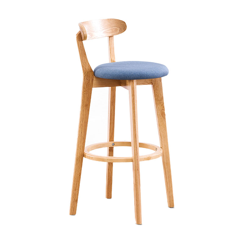 Contemporary Solid Wood Barstool Bristol Bar Stool with Footrest and Low Back Blue Natural 1 Piece Clearhalo 'Bar Furniture' 'Bar Stools' 'bar_stools' 'furn' 'furn_bar_stools' 'furniture_bar_stools' 'Kitchen & Dining Furniture' 'kitchen&dining_furn' 'kitchen' 'kitchen_furn' Furniture' 4587916