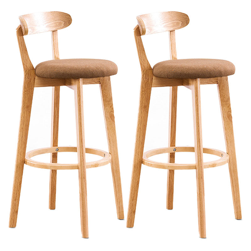 Contemporary Solid Wood Barstool Bristol Bar Stool with Footrest and Low Back Ginger Natural 2 Piece Set Clearhalo 'Bar Furniture' 'Bar Stools' 'bar_stools' 'furn' 'furn_bar_stools' 'furniture_bar_stools' 'Kitchen & Dining Furniture' 'kitchen&dining_furn' 'kitchen' 'kitchen_furn' Furniture' 4587923