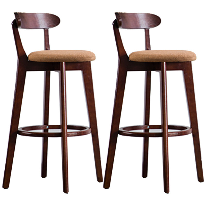 Contemporary Solid Wood Barstool Bristol Bar Stool with Footrest and Low Back Ginger Brown 2 Piece Set Clearhalo 'Bar Furniture' 'Bar Stools' 'bar_stools' 'furn' 'furn_bar_stools' 'furniture_bar_stools' 'Kitchen & Dining Furniture' 'kitchen&dining_furn' 'kitchen' 'kitchen_furn' Furniture' 4587929