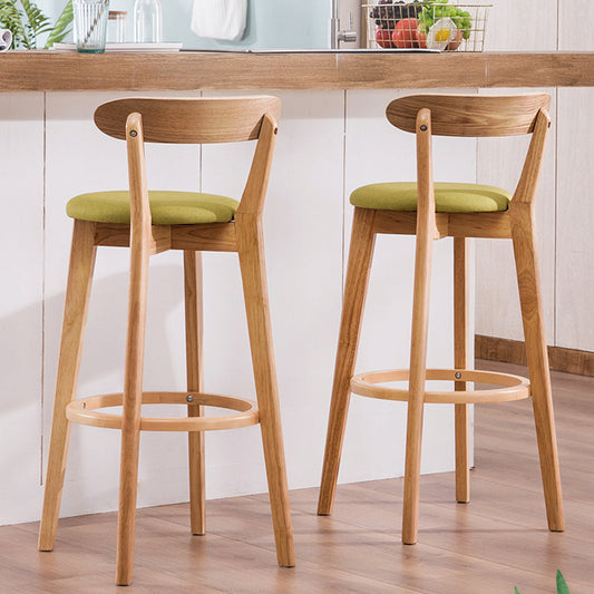 Contemporary Solid Wood Barstool Bristol Bar Stool with Footrest and Low Back Clearhalo 'Bar Furniture' 'Bar Stools' 'bar_stools' 'furn' 'furn_bar_stools' 'furniture_bar_stools' 'Kitchen & Dining Furniture' 'kitchen&dining_furn' 'kitchen' 'kitchen_furn' Furniture' 4587930