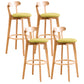 Contemporary Solid Wood Barstool Bristol Bar Stool with Footrest and Low Back Green Natural 4 Piece Set Clearhalo 'Bar Furniture' 'Bar Stools' 'bar_stools' 'furn' 'furn_bar_stools' 'furniture_bar_stools' 'Kitchen & Dining Furniture' 'kitchen&dining_furn' 'kitchen' 'kitchen_furn' Furniture' 4587931